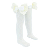 Embroidered Ribbon Bow Long Socks