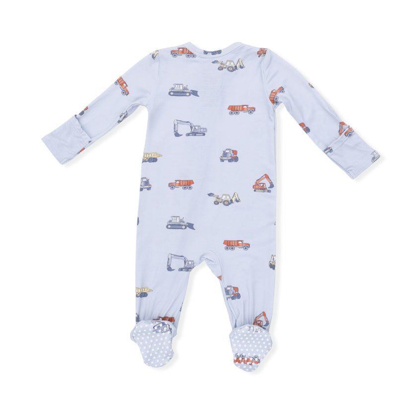 Construction Vehicles - 2 Way Zipper Footie