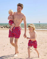 Boys Swimshorts in Red Fish