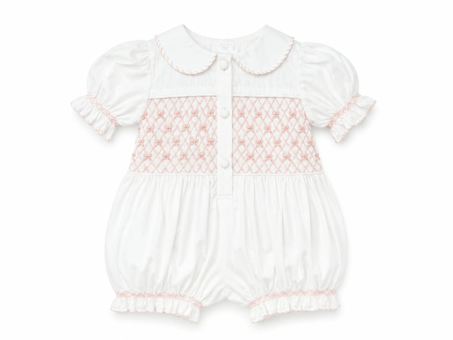 Camellia Smocked Romper | Heirloom Peach