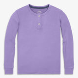 Kids stretch modal long sleeve henley PJ top
