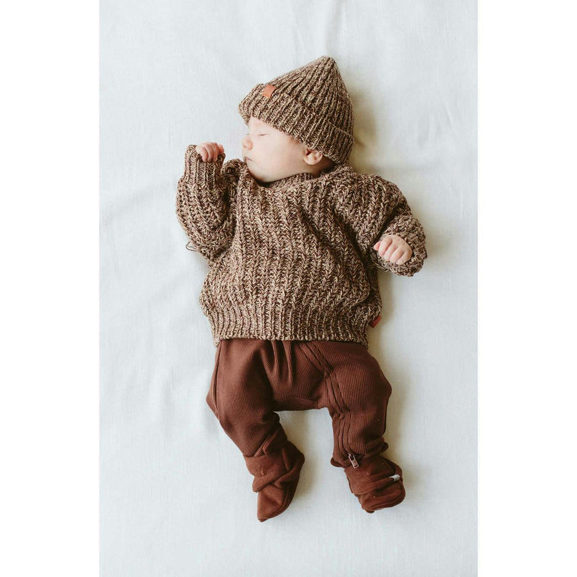 BIG KID CHUNKY KNIT SWEATER | BARK