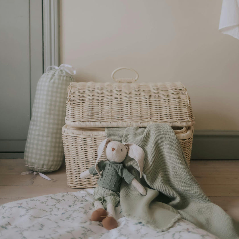 Cotton Knit Blanket, Green