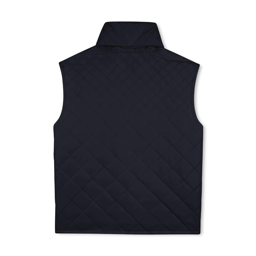 Navy Quilted Hooded Vest