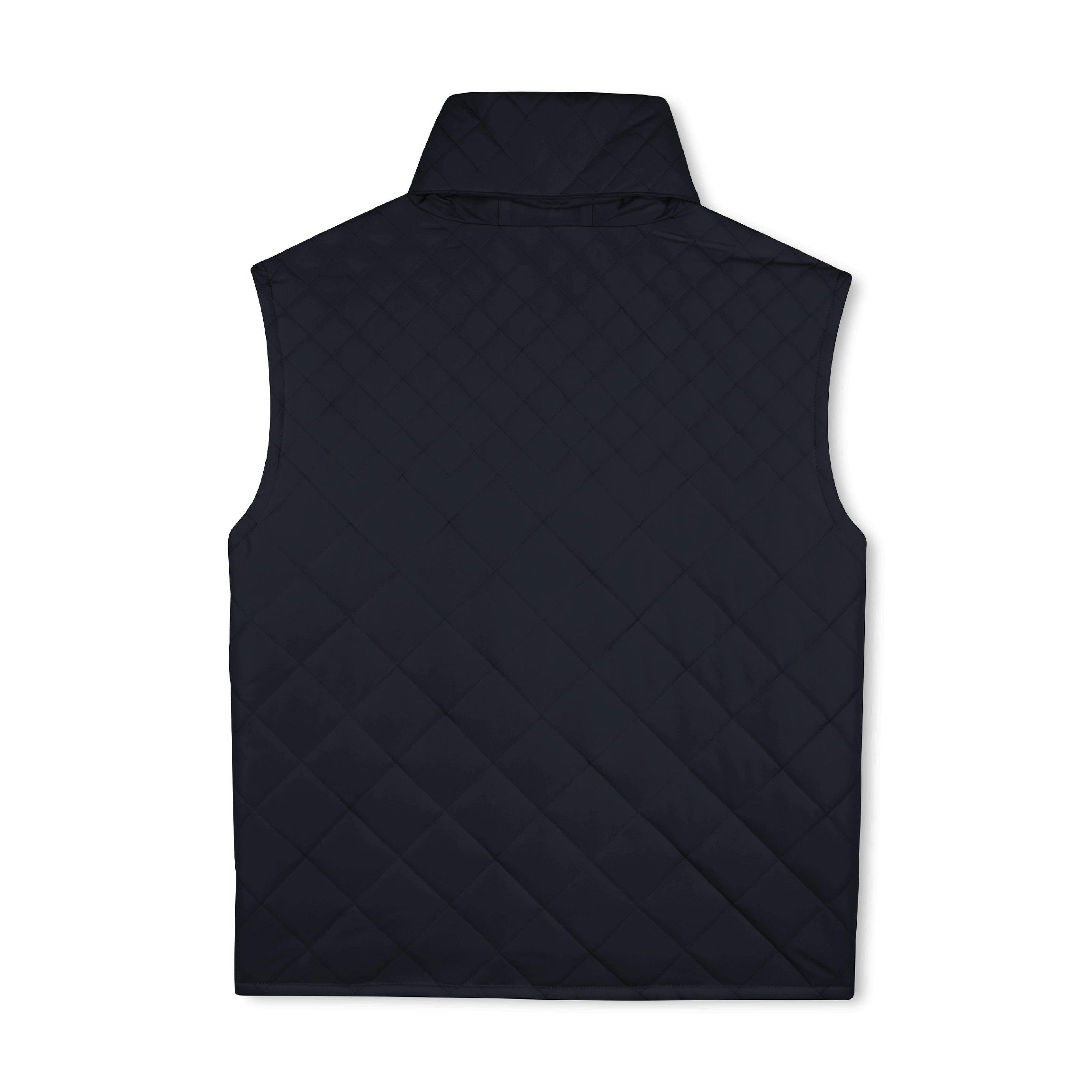 Navy Quilted Hooded Vest