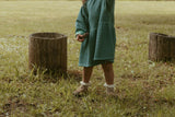 Kelsey Dress in Green Blue Stripe