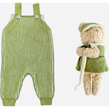 Cotton Brioche Overalls and Golf Plush Set - Green