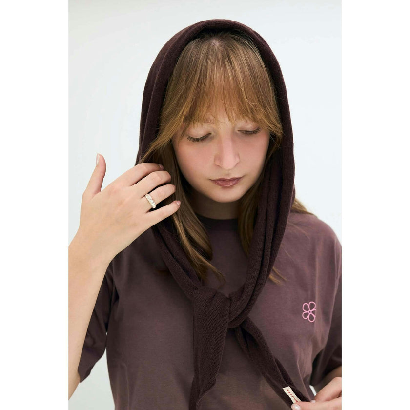 adult wool blend scarf - chocolate brown