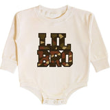 Lil Bro Camo Patch Long Sleeve Romper