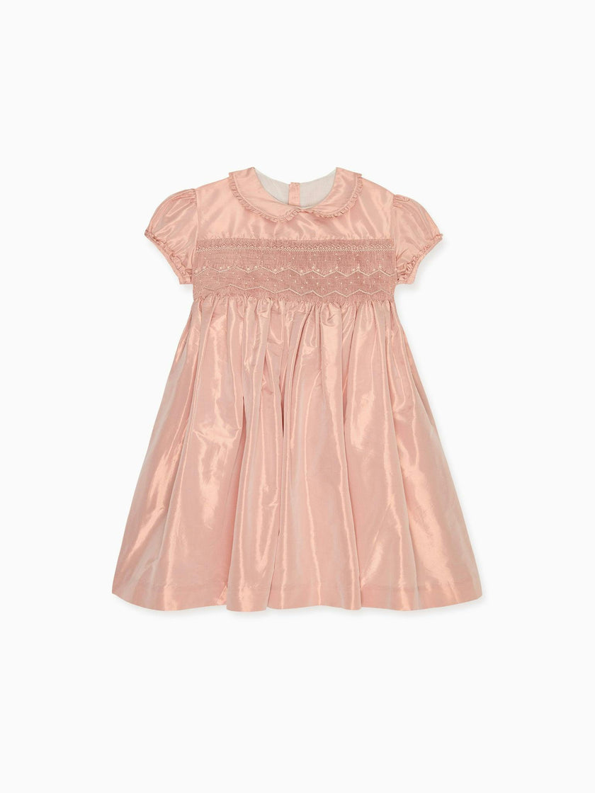 Blush Eleanor Silk Ceremony Girl Hand-Smocked Dress