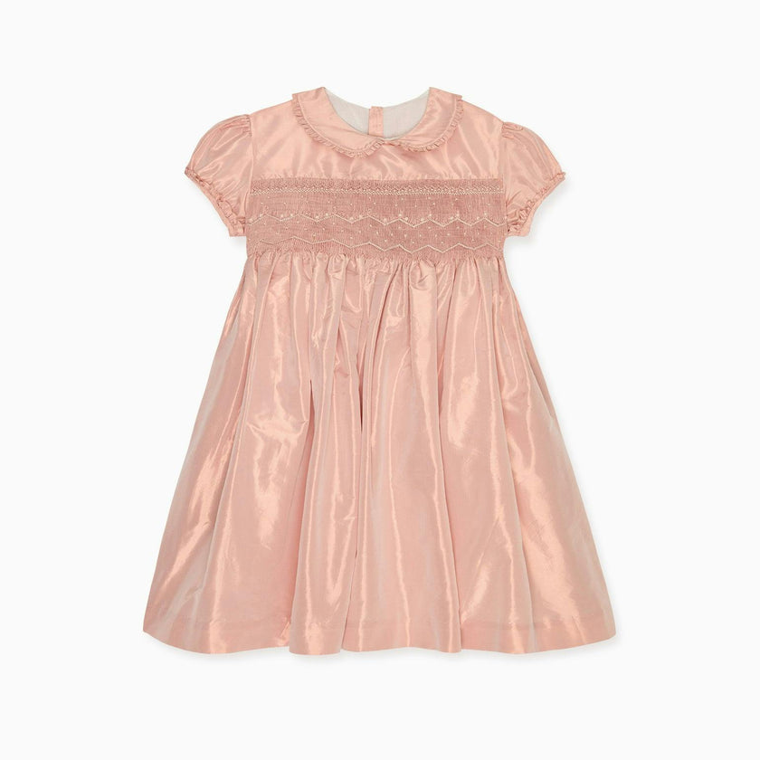 Blush Eleanor Silk Ceremony Girl Hand-Smocked Dress
