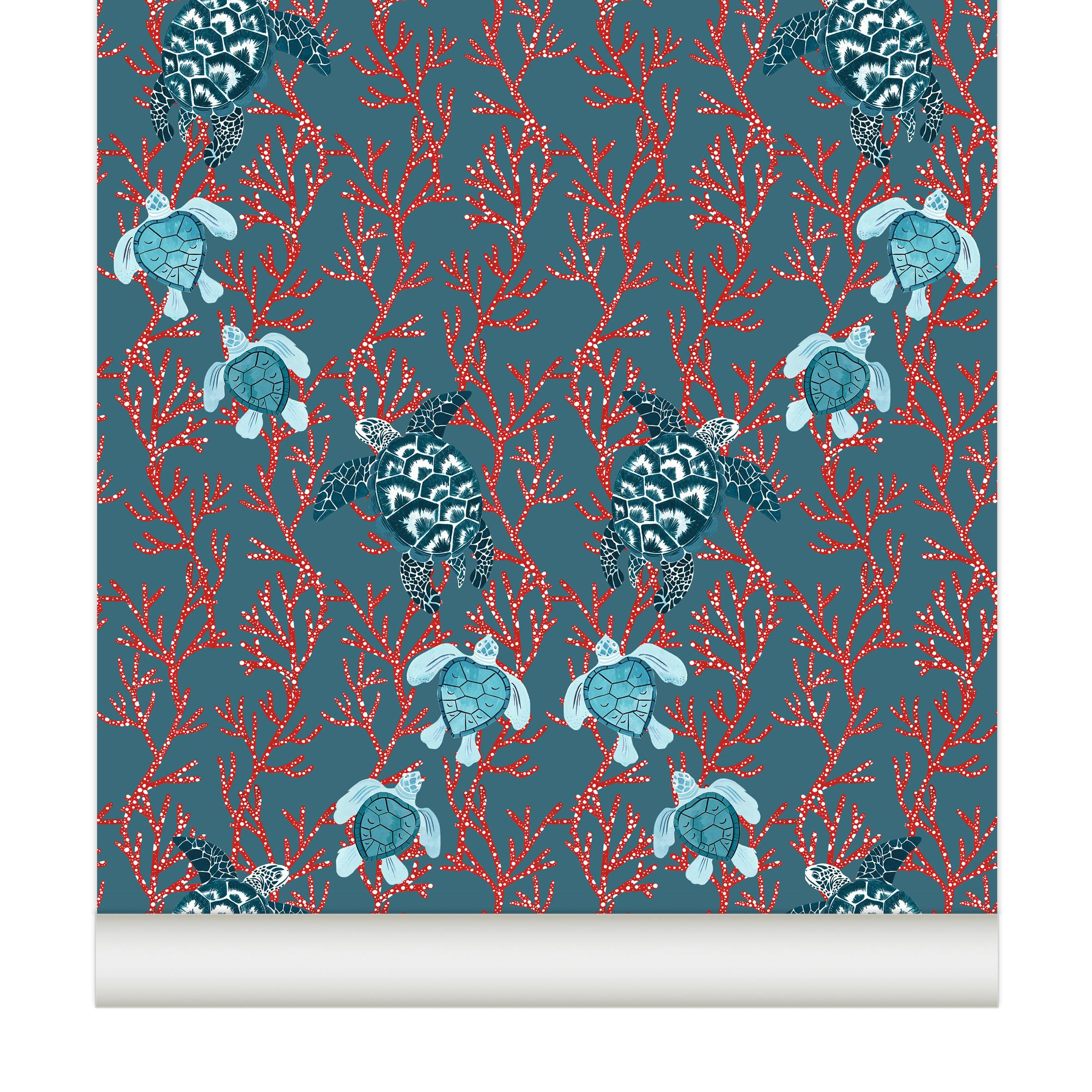 Papier peint KÛRMA coloris Bleu de Prusse