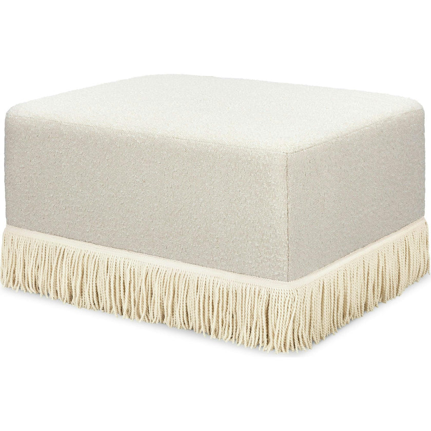 Crawford Boucle With Tassel Fringe Gliding Ottoman