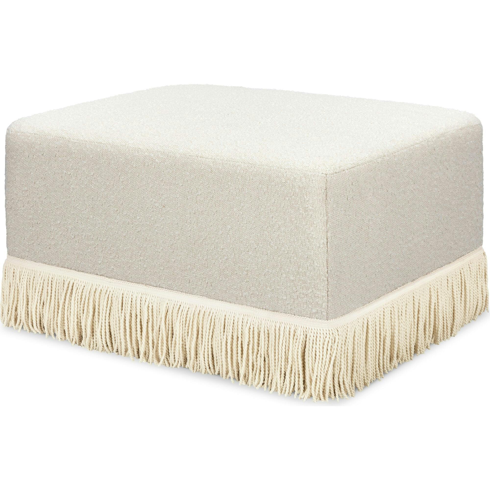 Crawford Boucle With Tassel Fringe Gliding Ottoman