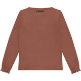 Ribbed Lettuce Edge Long Sleeve T-Shirt