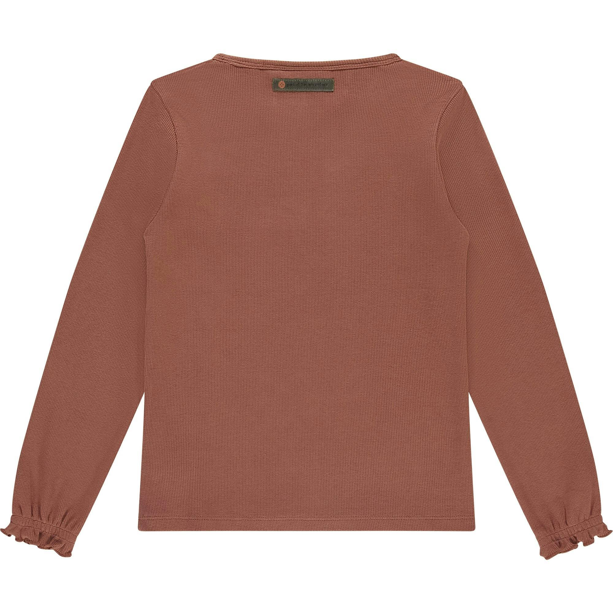 Ribbed Lettuce Edge Long Sleeve T-Shirt