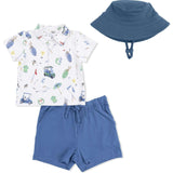 Golf Things - Polo with Casual Short with Solid Bucket Hat