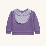 Ruffle Half-Button Sweatshirt
