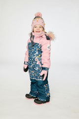 Kids One Piece Discover Snowsuit Blue and Pink Unicorn Print