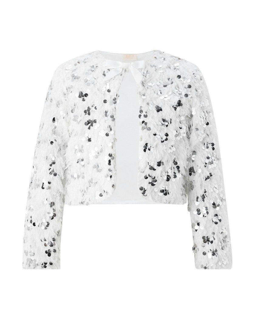 Chrissy Feather Sequin Jacket