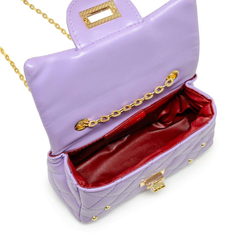 Classic Quilted Stud Flap Mini Handbag