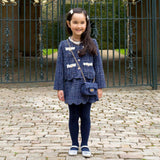 Navy Tweed Skirt Set