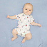 Bubbly Sailboats Blue - Polo Shortie