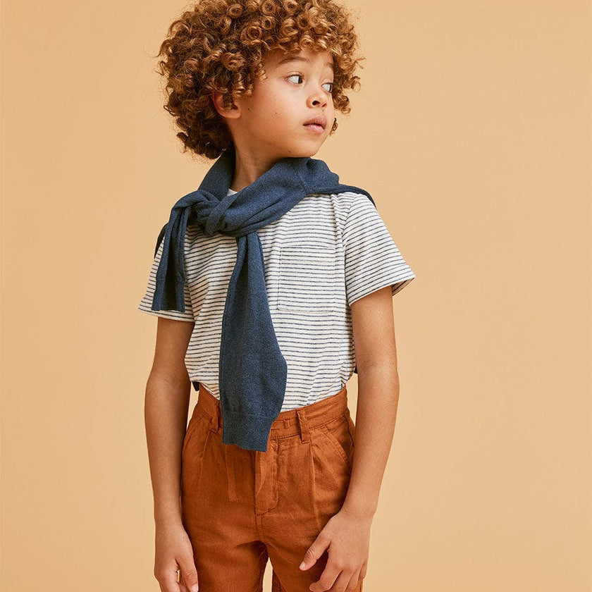 Rust Linen Cotton Shorts