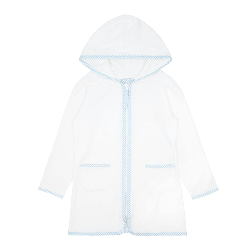 Unisex French Terry Hooded Coverup, White