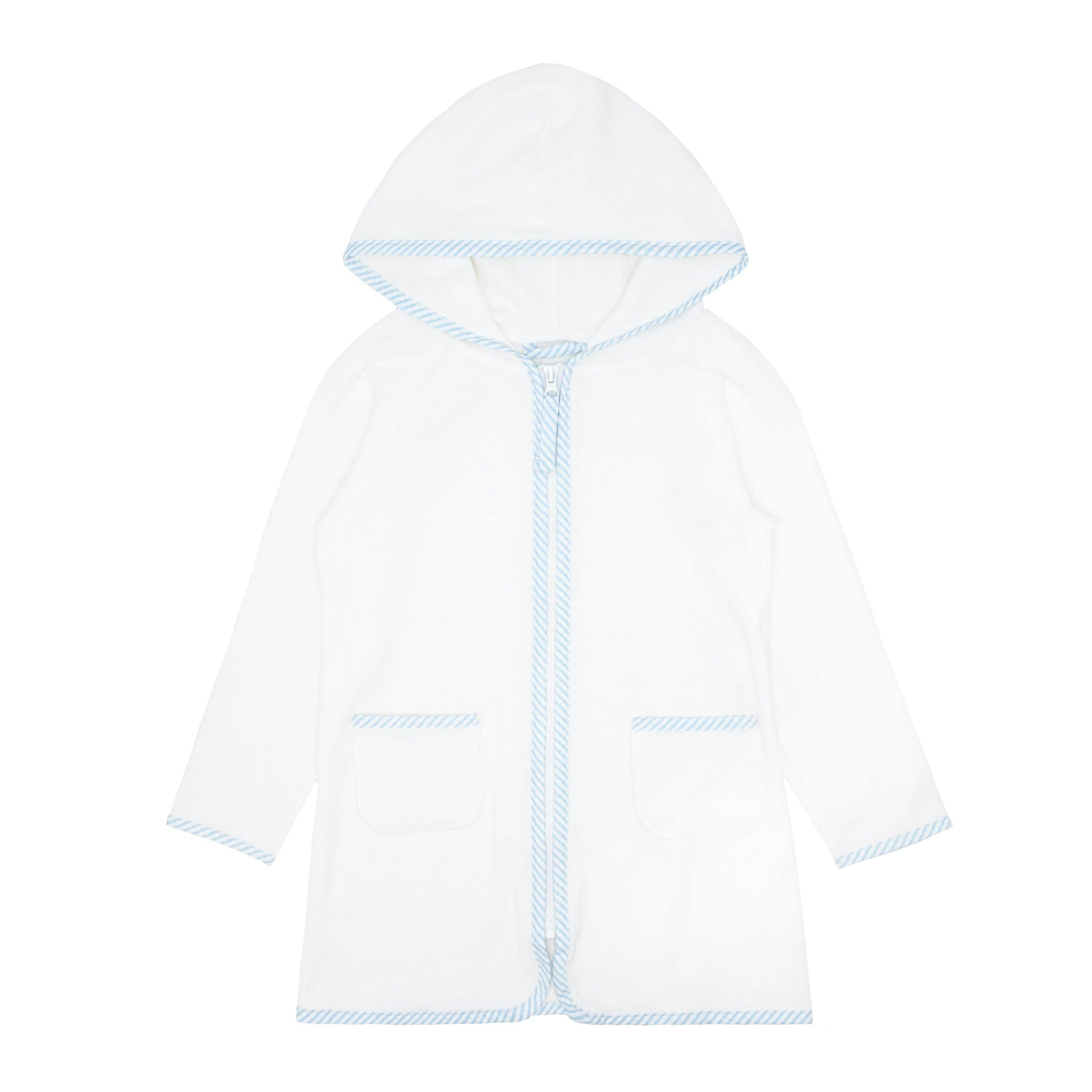 Unisex French Terry Hooded Coverup, White