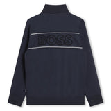 Navy Logo Zip Up Sweatshirt