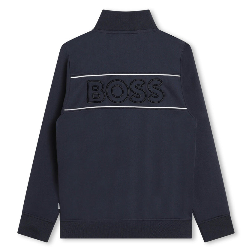 Navy Logo Zip Up Sweatshirt