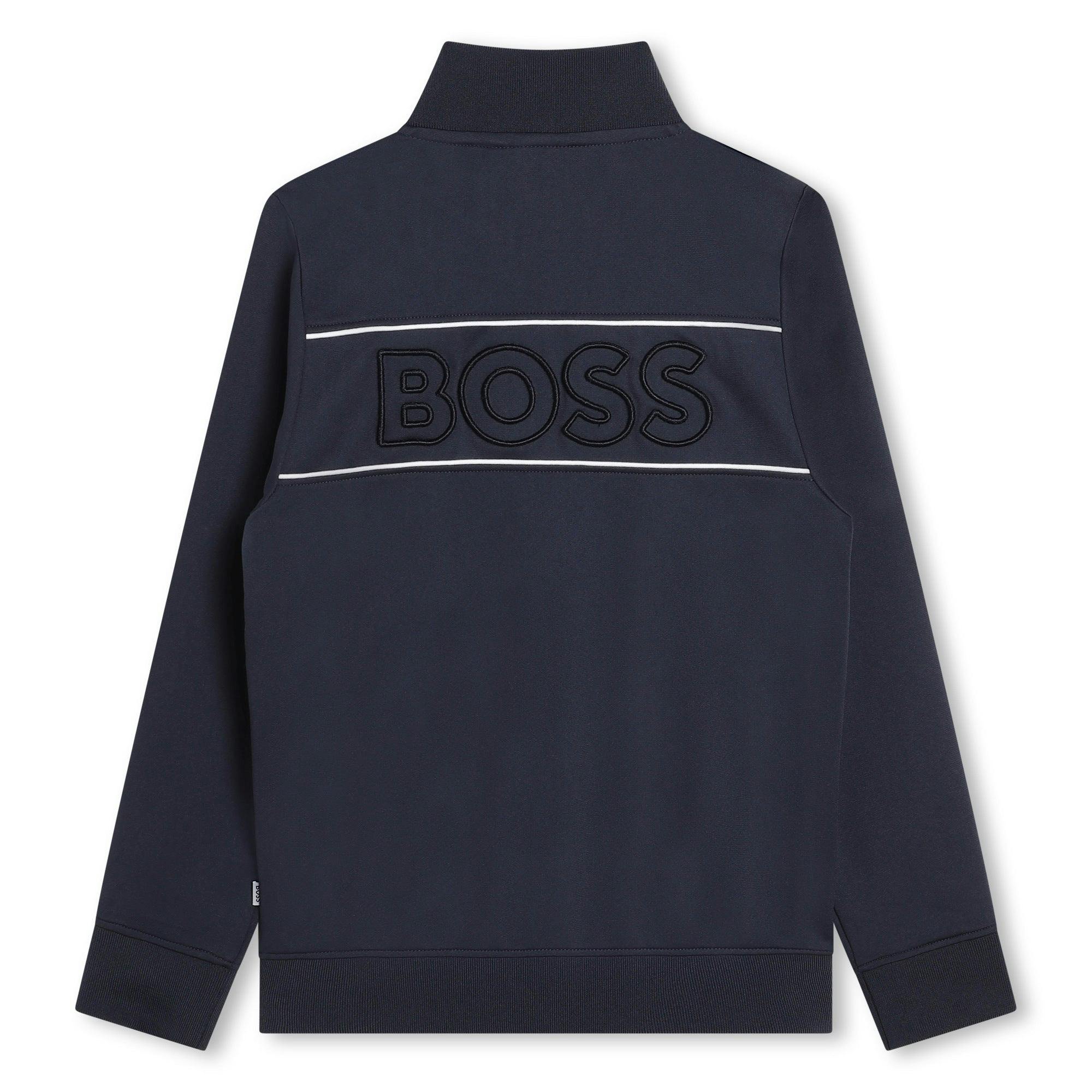 Navy Logo Zip Up Sweatshirt