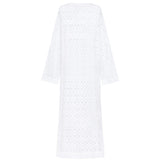 women's white eyelet kaftan