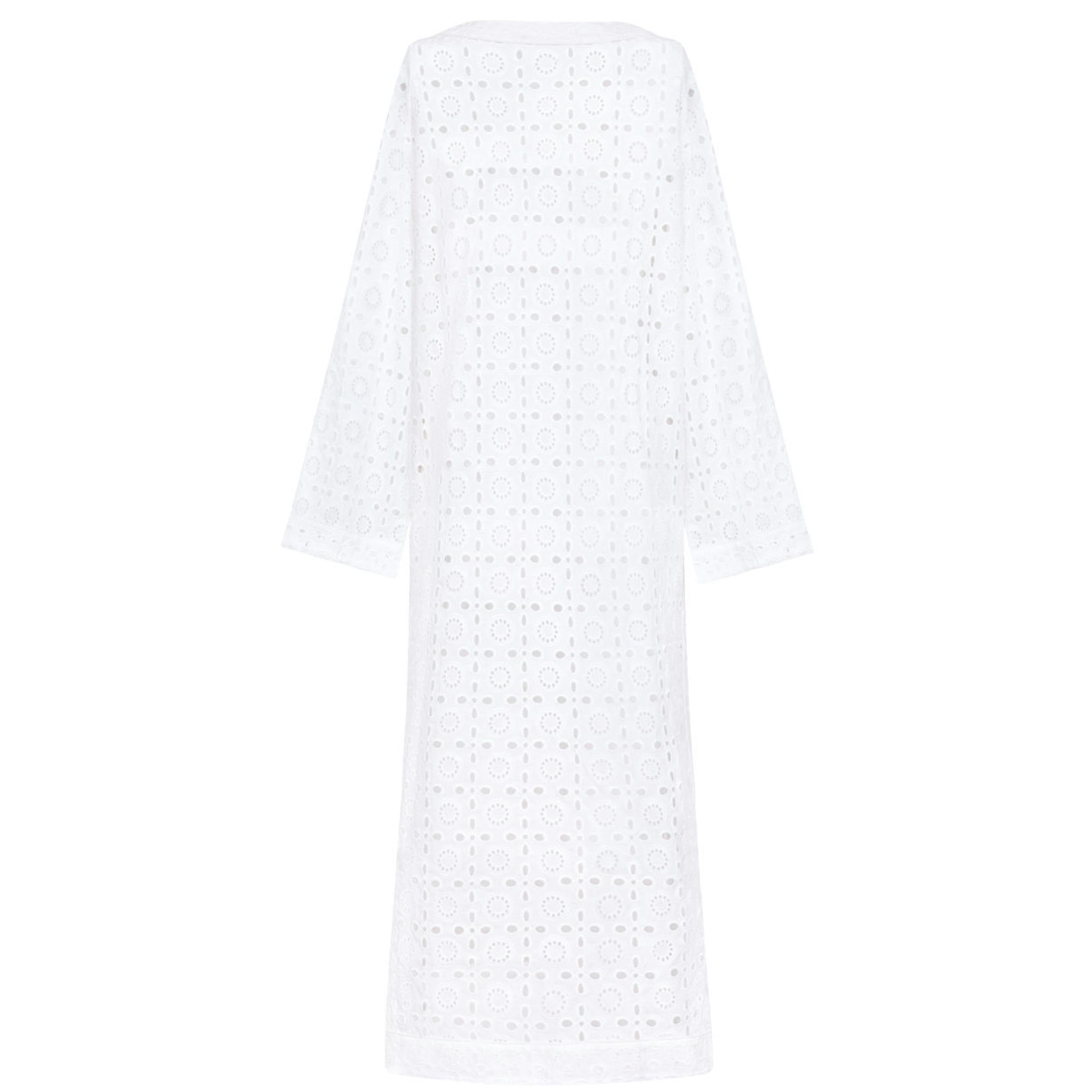women's white eyelet kaftan