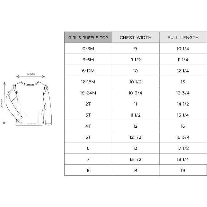 Girl's Long Sleeve Ruffle Top