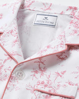 Kid's Twill Pajama Set in Pink Timeless Toile