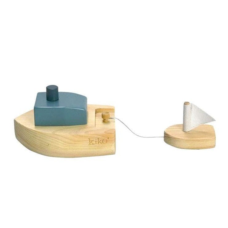 Ofune wind-up wooden boat
