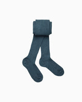 Ribbed Tights in Denim Blue