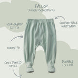 FALLON 3-Pack Footed Baby Pants