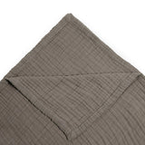 Cotton Muslin Quilted Throw - Mocha