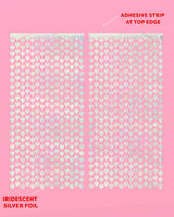 Shimmer Heart Curtain - iridescent foil curtain
