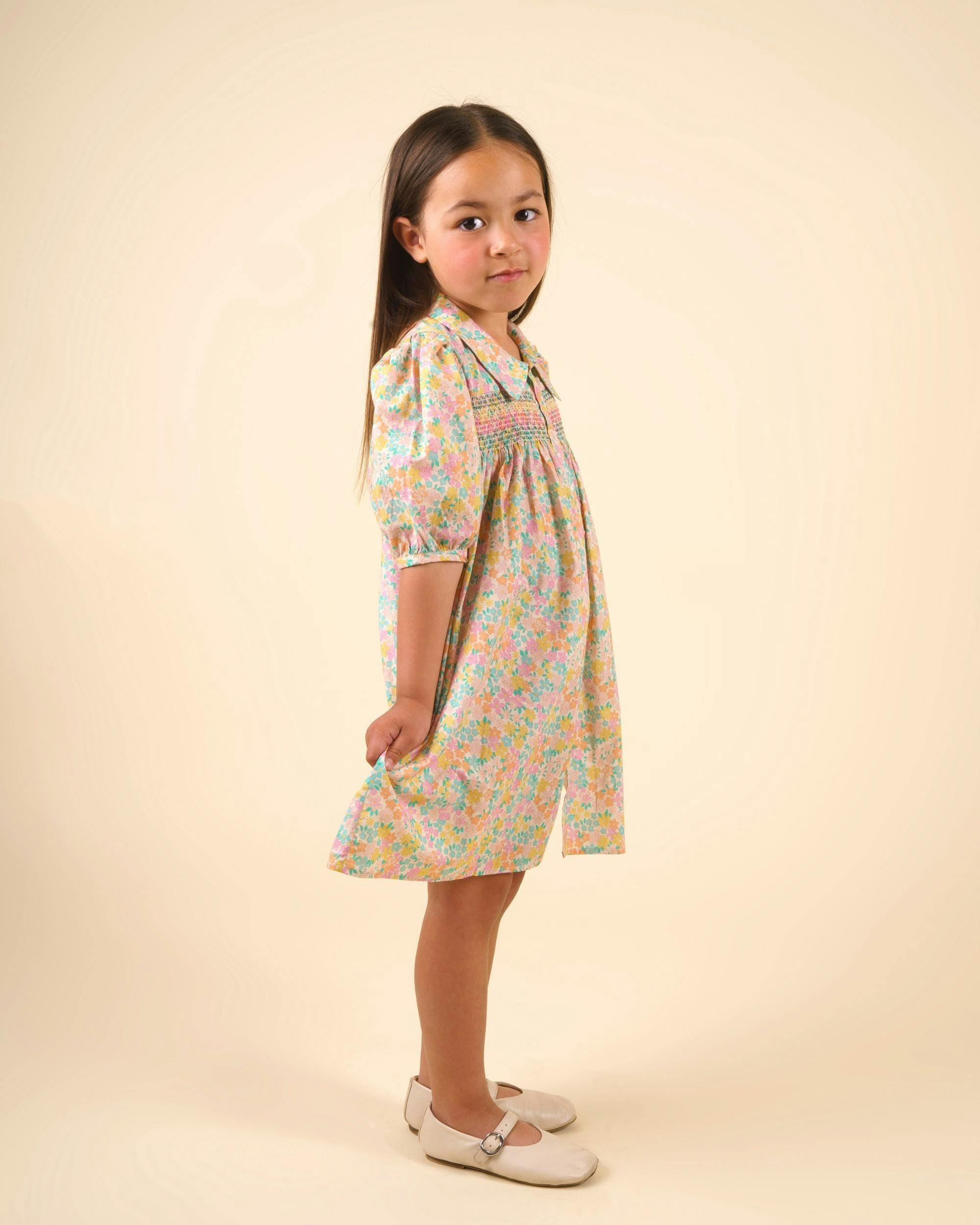 Jane Dress - Emma Floral Mint print