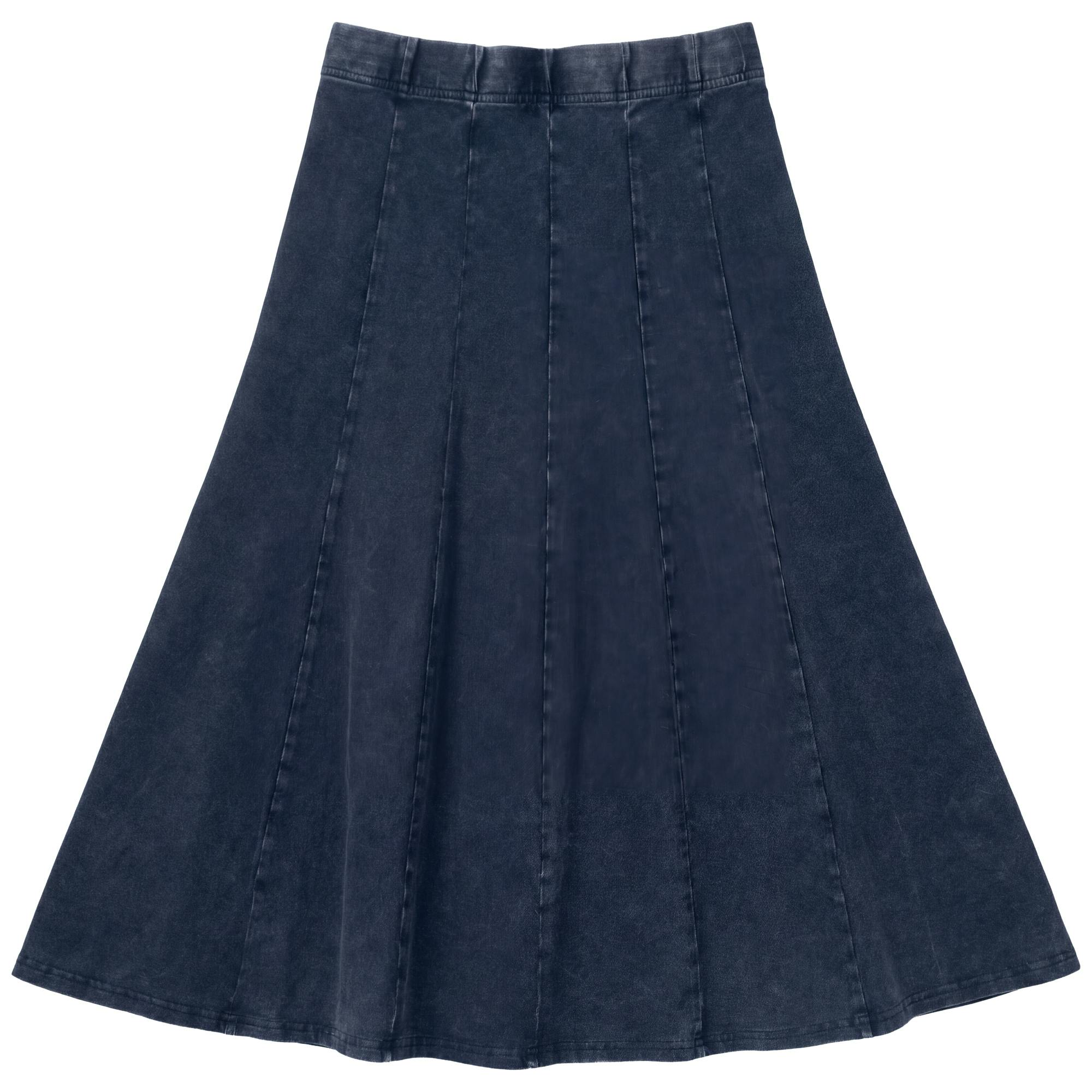 Washed Panelled Skirt