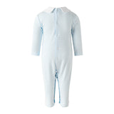Pima Blue Teddy Smocked Footie