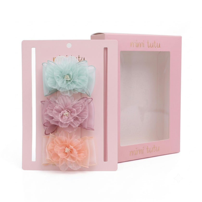 Multicolor Flower Hair Clip Set