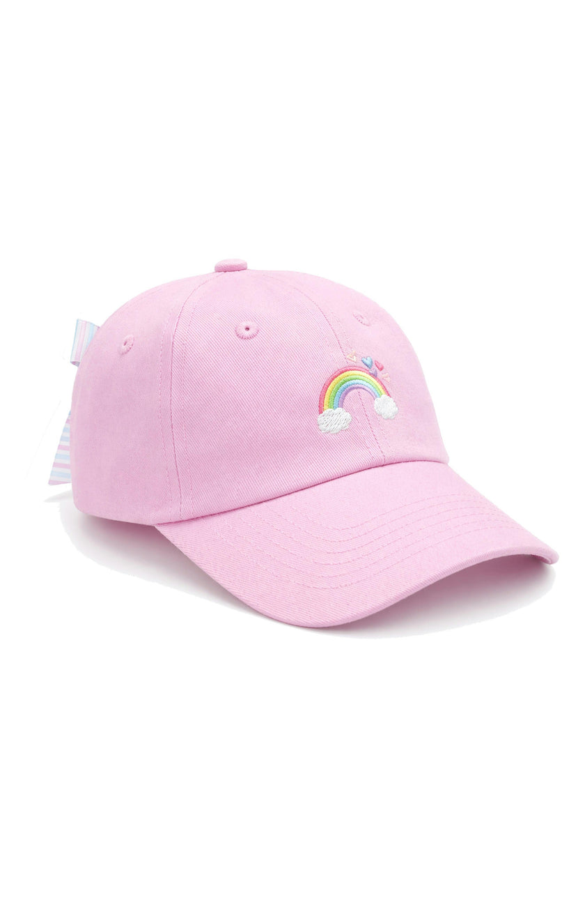 Rainbow Sparkle Bow Baseball Hat