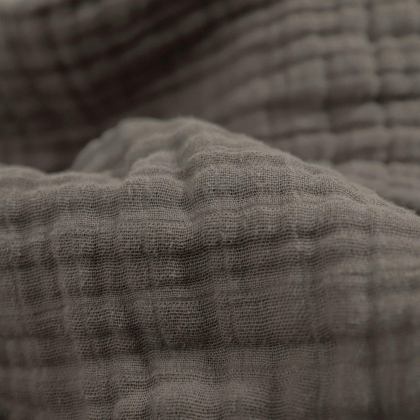 Cotton Muslin Baby Quilt - Mocha