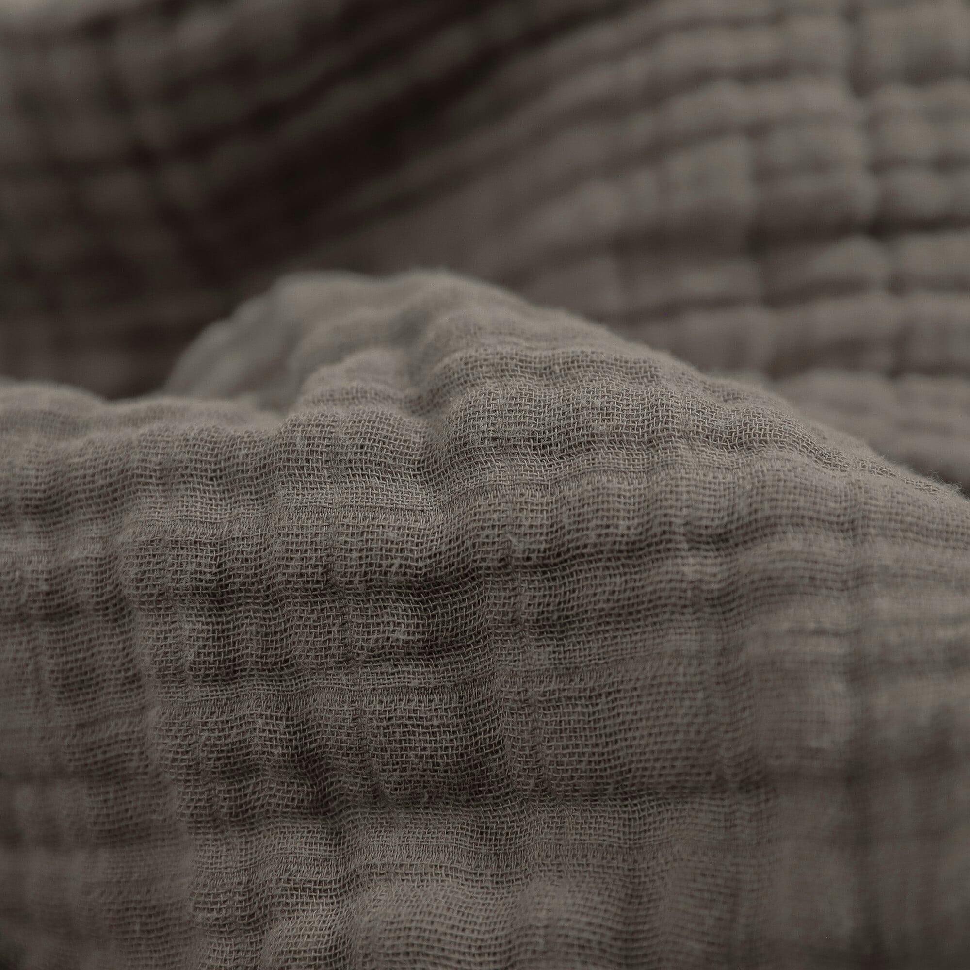 Cotton Muslin Baby Quilt - Mocha