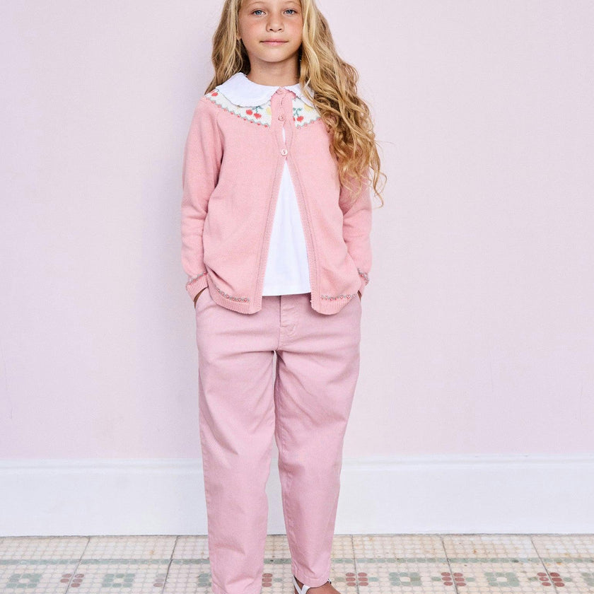 Dusty Pink Helado Cotton Girl Cardigan